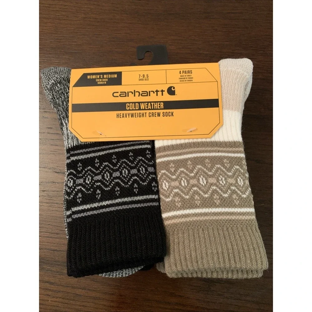 Carhart Cold Weather‎ Heavyweight Crew Socks M 7-9.5 NEW - 4 Pairs Women's